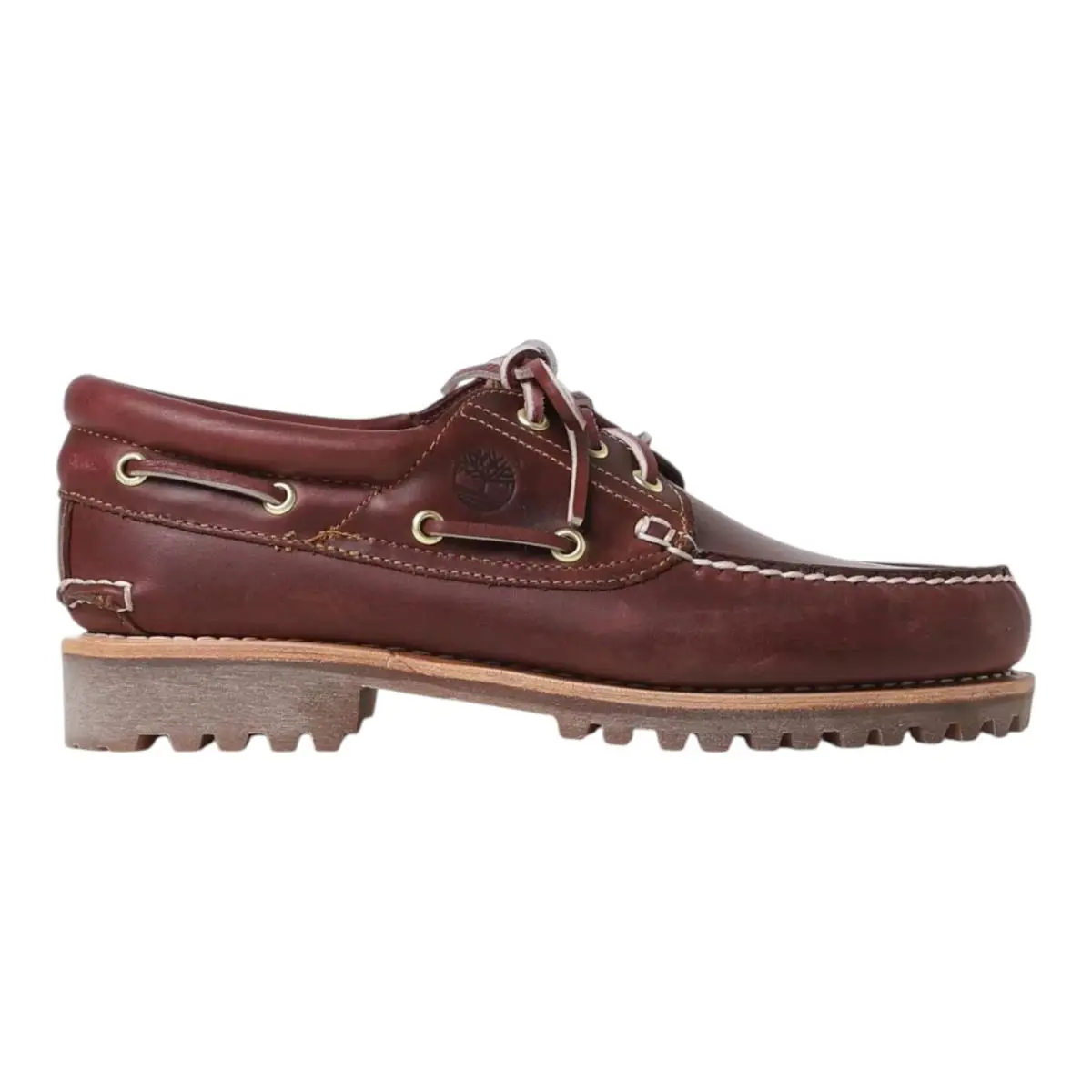 Timberland 3-EYE Lug Handsewn Boat Shoe in Burgundy Men`s