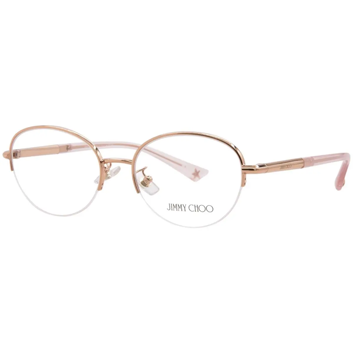 JC2014D 3008 Eyeglasses Women`s Rose Gold Semi Rim Oval Shape 51mm by Jimmy Choo