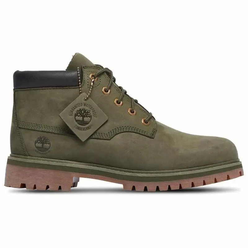 Mens 8 -timberland Rockaway Mid LC Waterproof CH Dark Green Nubuck TB0A6F85E06 by Timberland