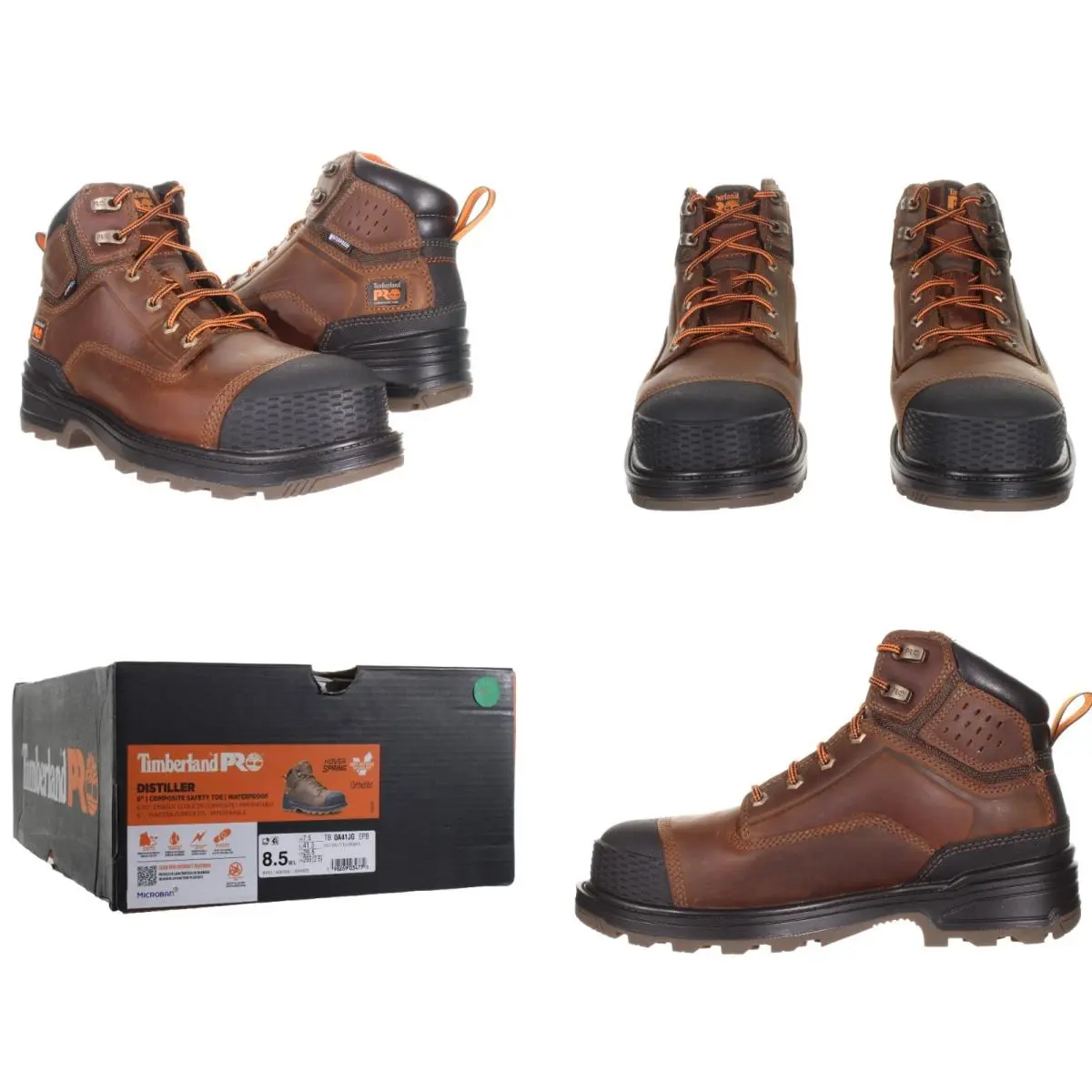 Timberland Pro® Men`s Distiller 6 Comp Toe Brown Work Boot Size 8.5 W