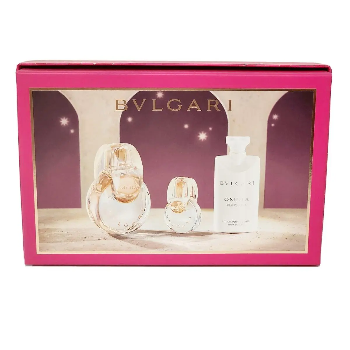 Omnia Crystalline 3PC Gift Set 3.4OZ Edt + 15ML Edt + 2.5OZ Body Lotion by Bvlgari