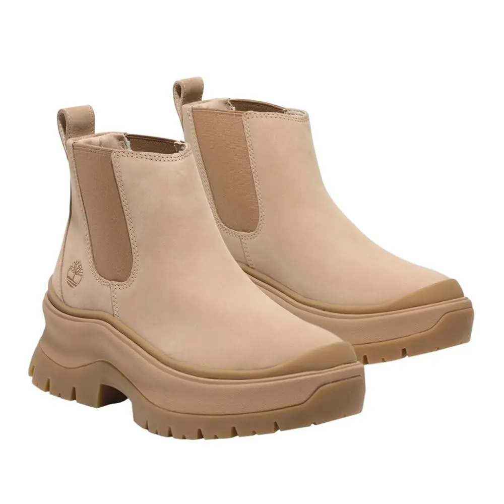 Timberland Women`s Roxie Lane Mid Chelsea Boot Light Beige Nubuck 8 8