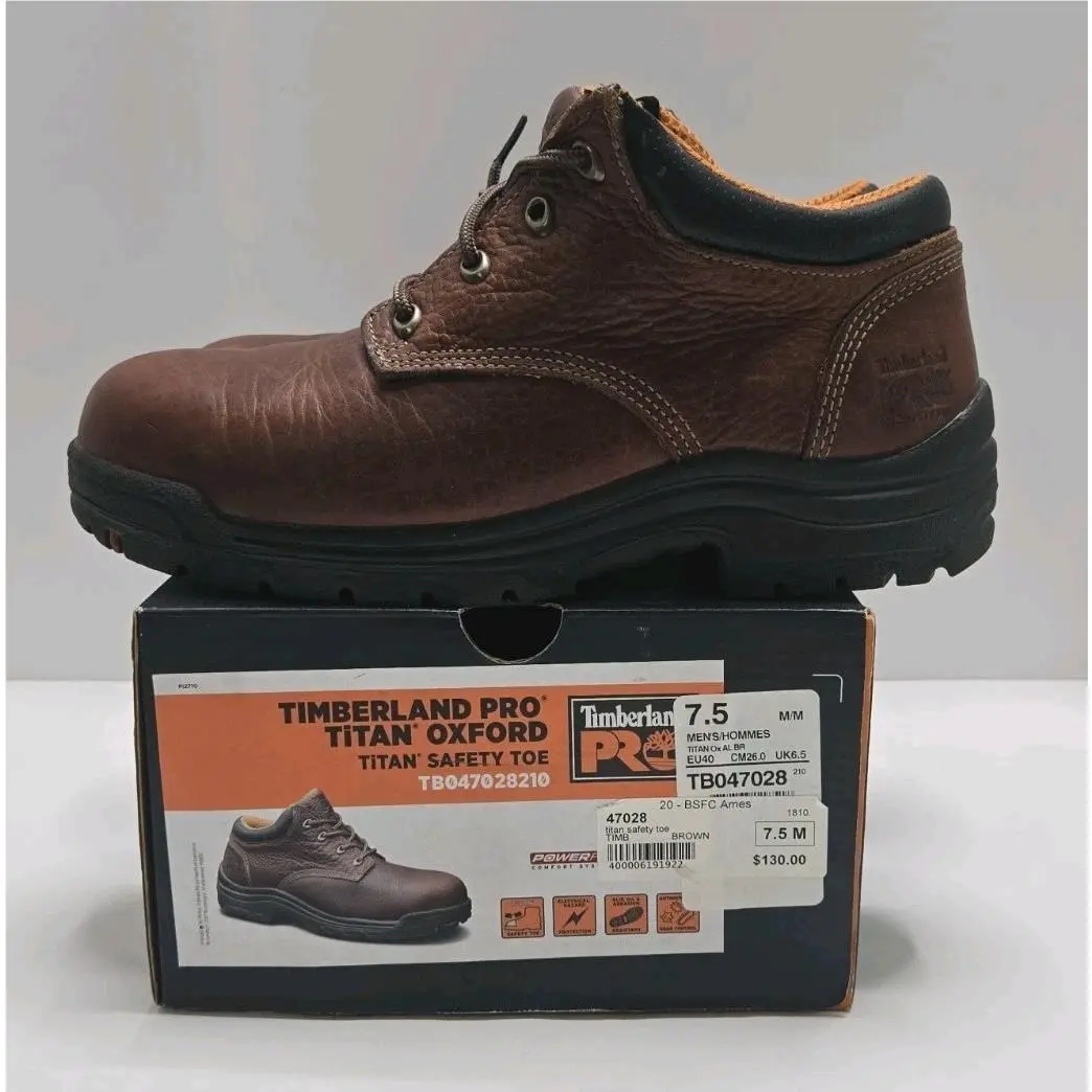 Timberland Pro Titan Oxford Safety Toe Brown TB047028210 Men`s 7.5M