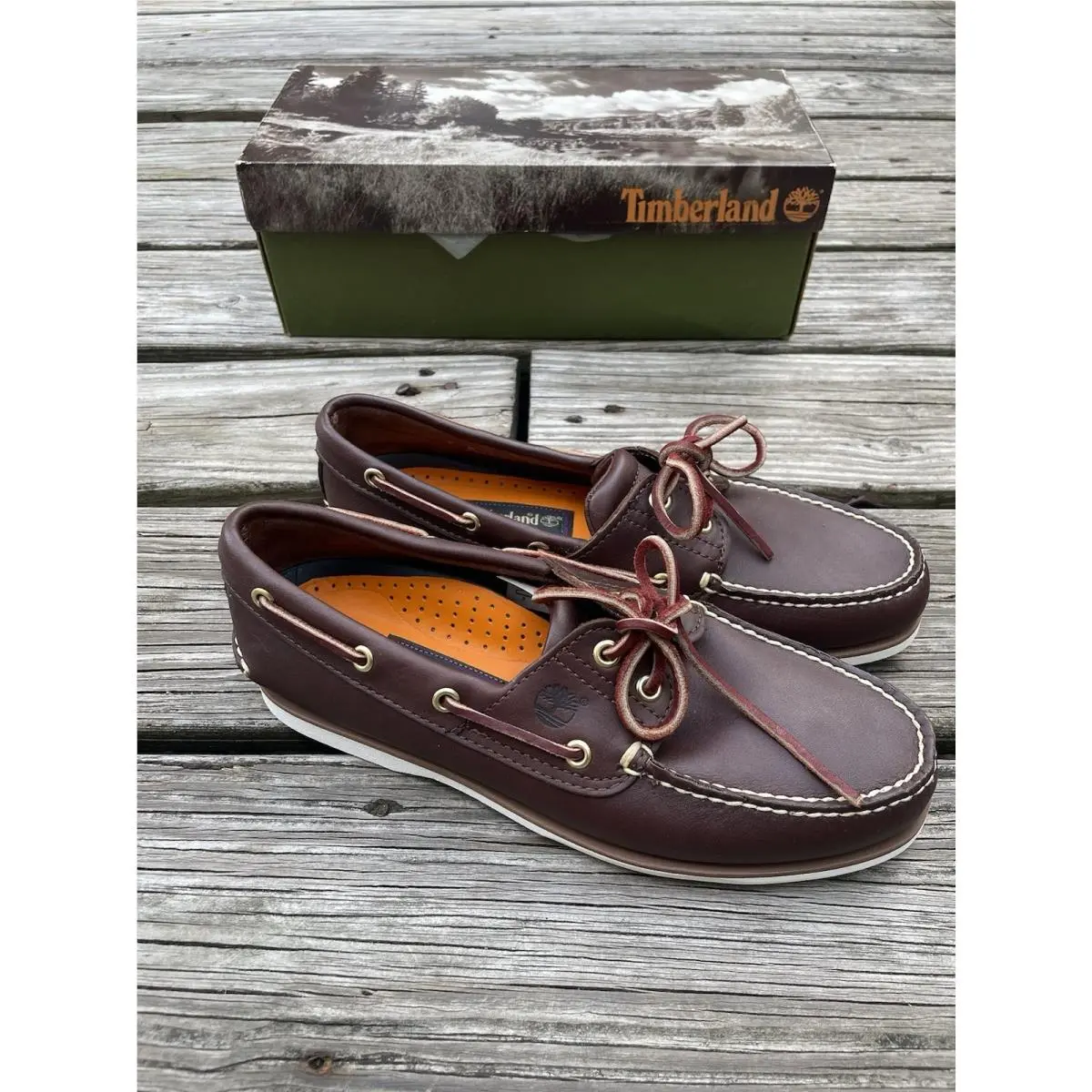 Vtg Preppy Timberland 74035 Classic Heritage 2 Eye Classic Boat Shoes Sz 9