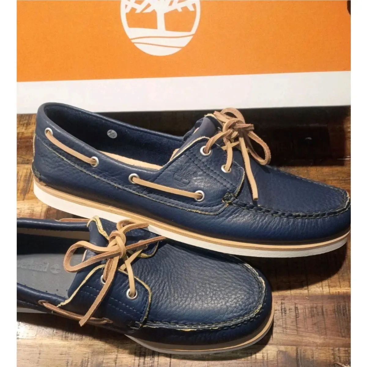 Mens Timberland Classic Boat Shoe Prem Handsewn Dk Blue Leathr Boat Shoe Sz 10.5