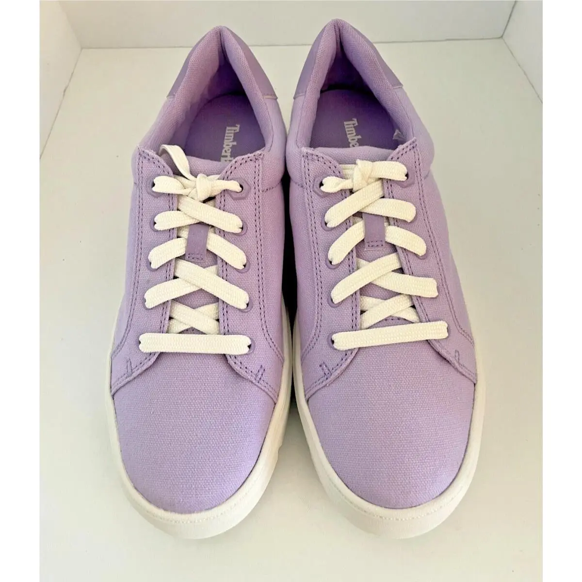 Timberland Women`s Laurel Court Low Lace Up Sneaker Light Purple CANVAS-9M