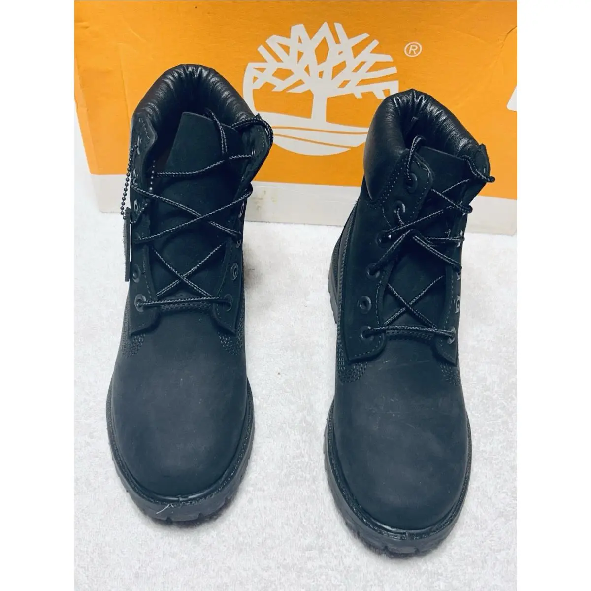 Timberland 6-INCH Premium TB08658A Womens Black Nubuck Waterproof Boots Sz 7