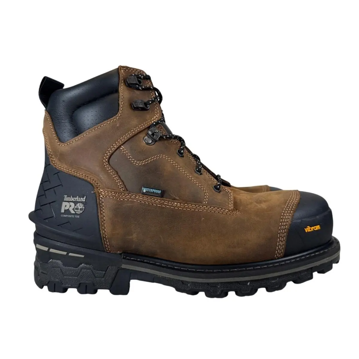 Timberland Pro Boondock Work Boots Mens 13 M Composite Toe Brown Leather A43GY