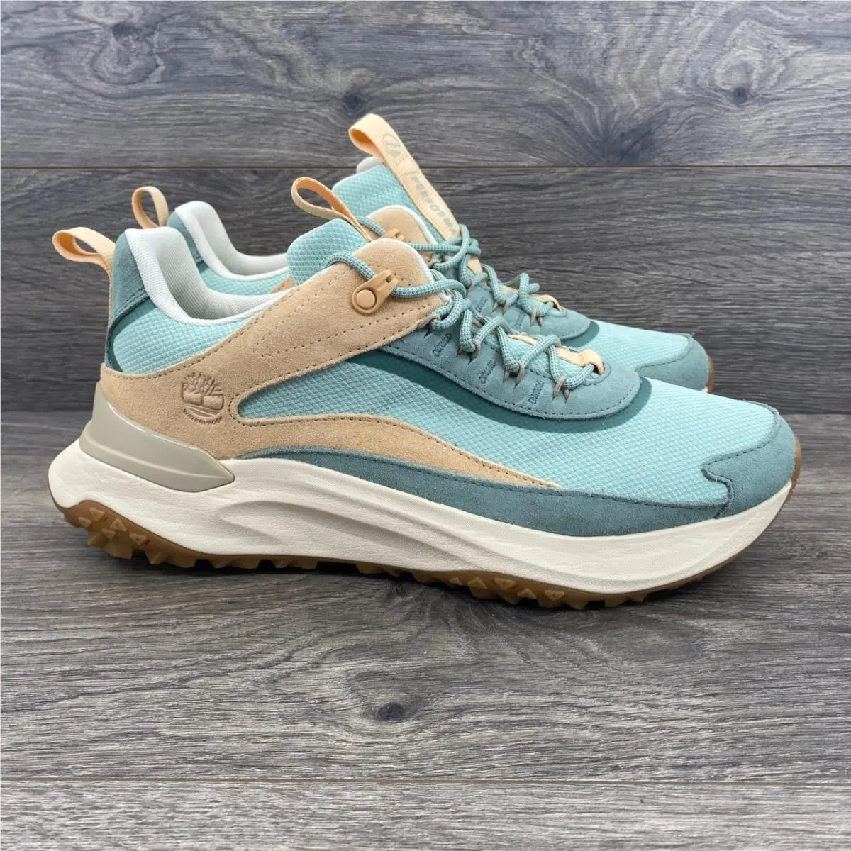 Timberland Solar Wave LT Low Sneakers Womens Size 11 Teal Tan Greenstride Hiking