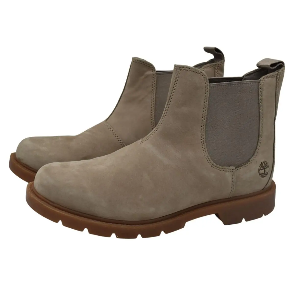 Timberland Womens Size 9 Linden Woods Taupe Gray Nubuck Chelsea Boots Shoes