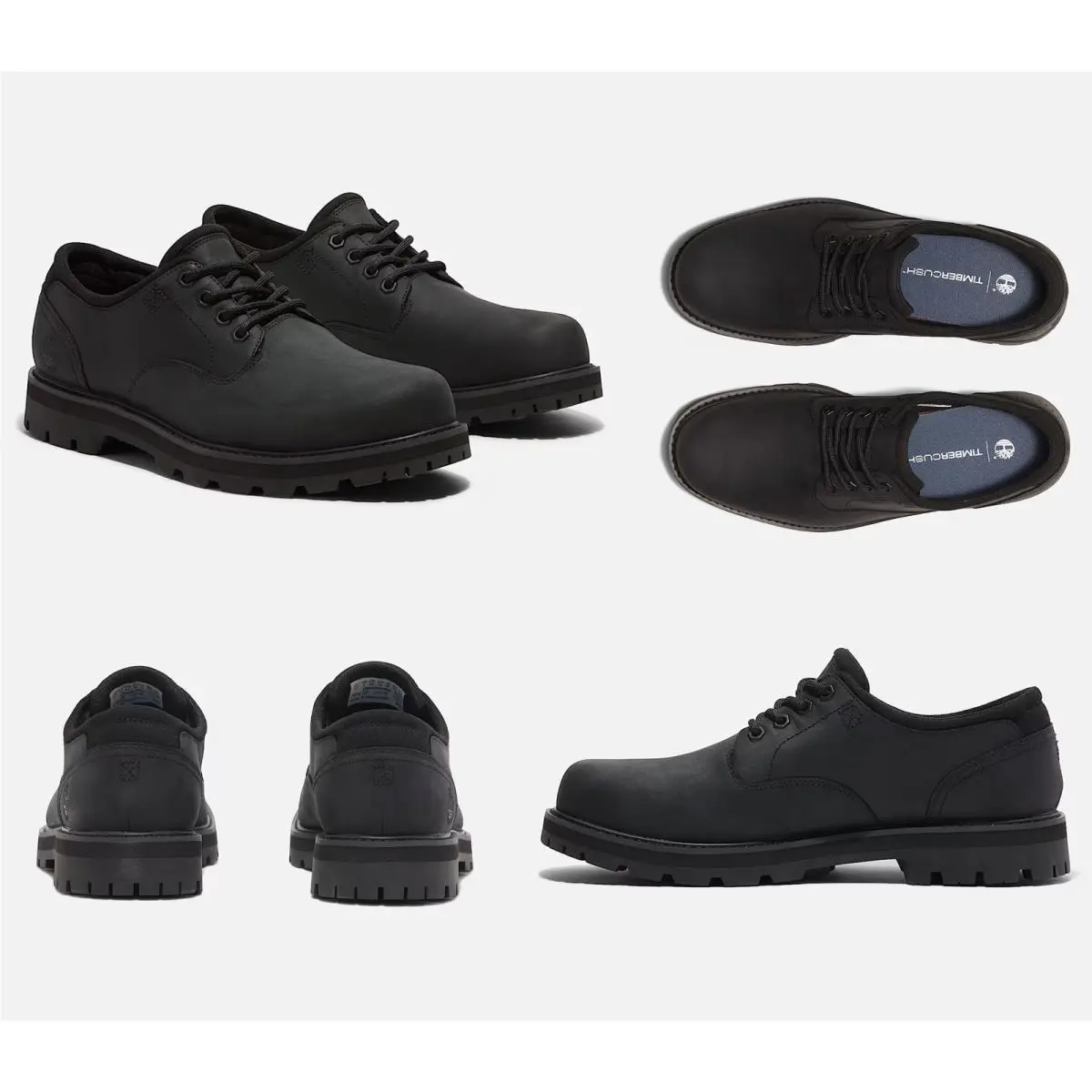 Timberland Men`s Britton Road Oxford Black Waterproof Shoes Size 8.5
