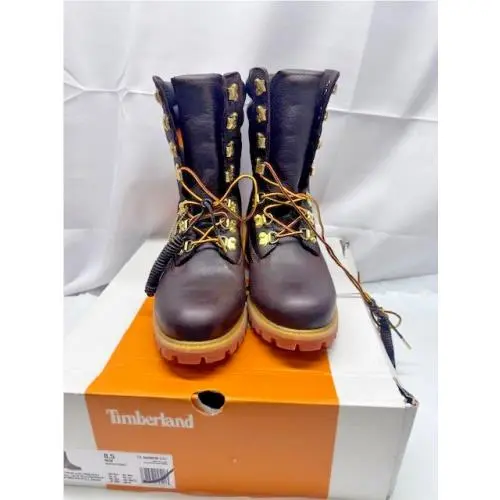 Timberland Premium Tall Lace Waterproof -drk Brown Full Grain Size 8.5
