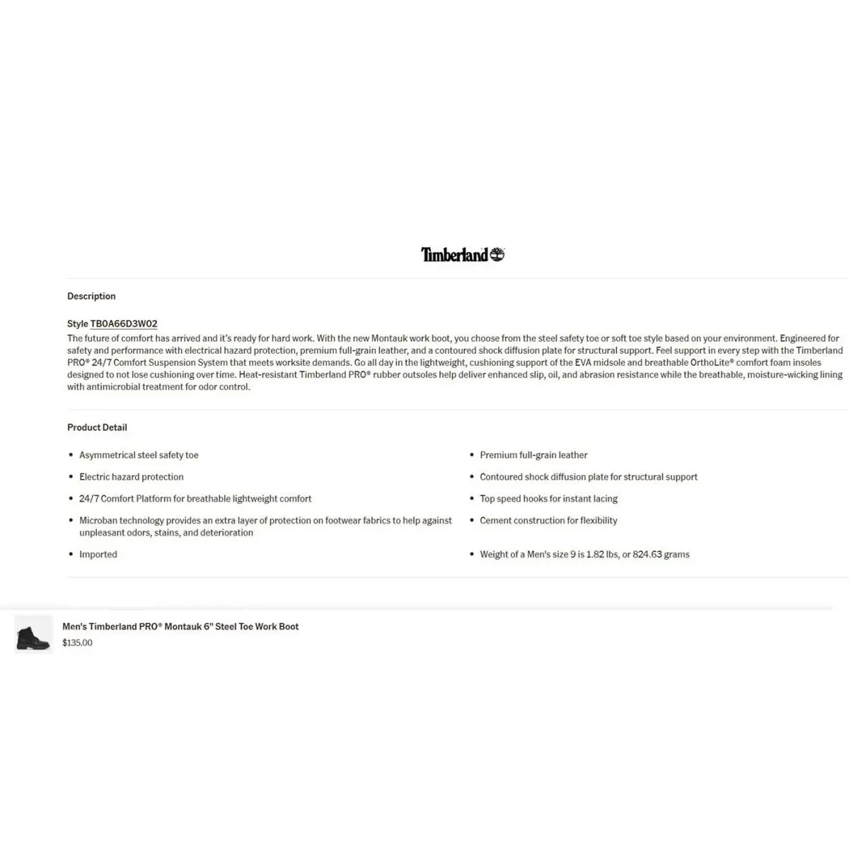 Timberland shoes - Timberland Pro® Montauk 6