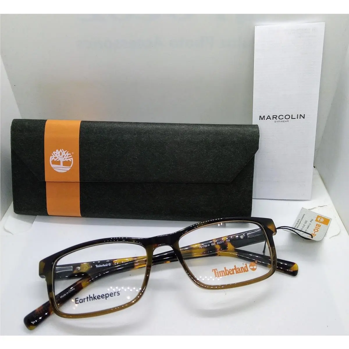 Timberland Men`s Eyeglasses Frame Case Model TB 1789-H/V 053 Blonde Havana