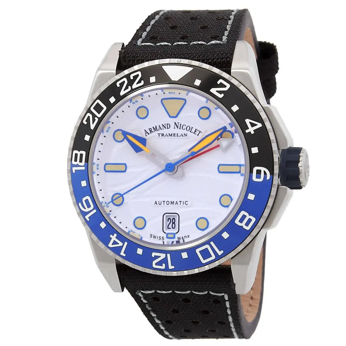 Armand Nicolet Jsh Gmt Automatic Silver Dial Men`s Watch A487RGU-AU-P0640NC8