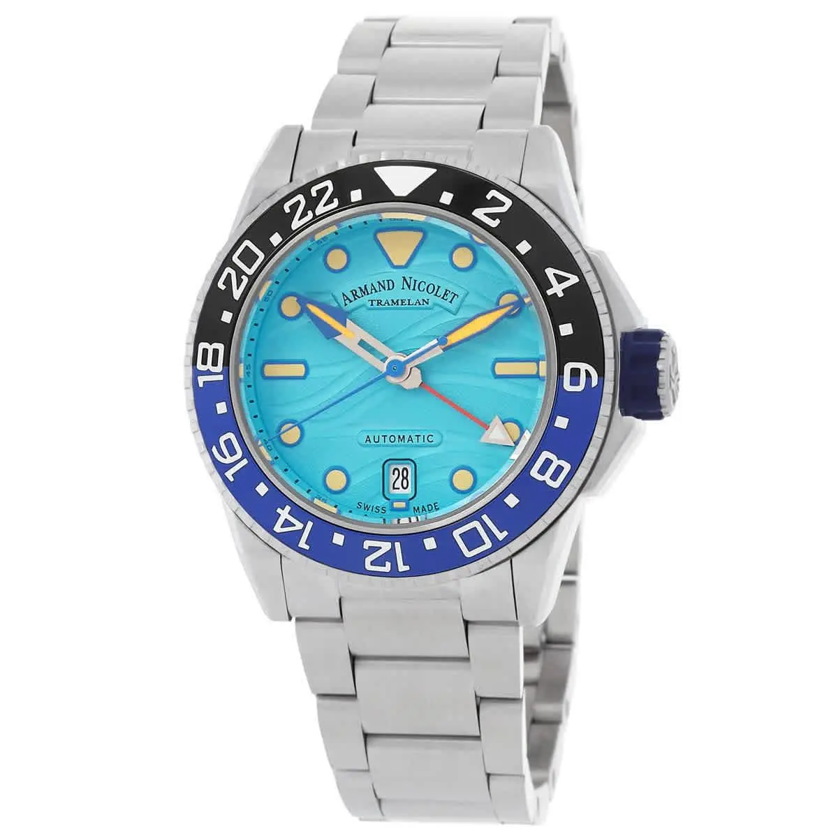 Armand Nicolet Jsh Gmt Automatic Men`s Watch A487RGU-TF-MA2481AA