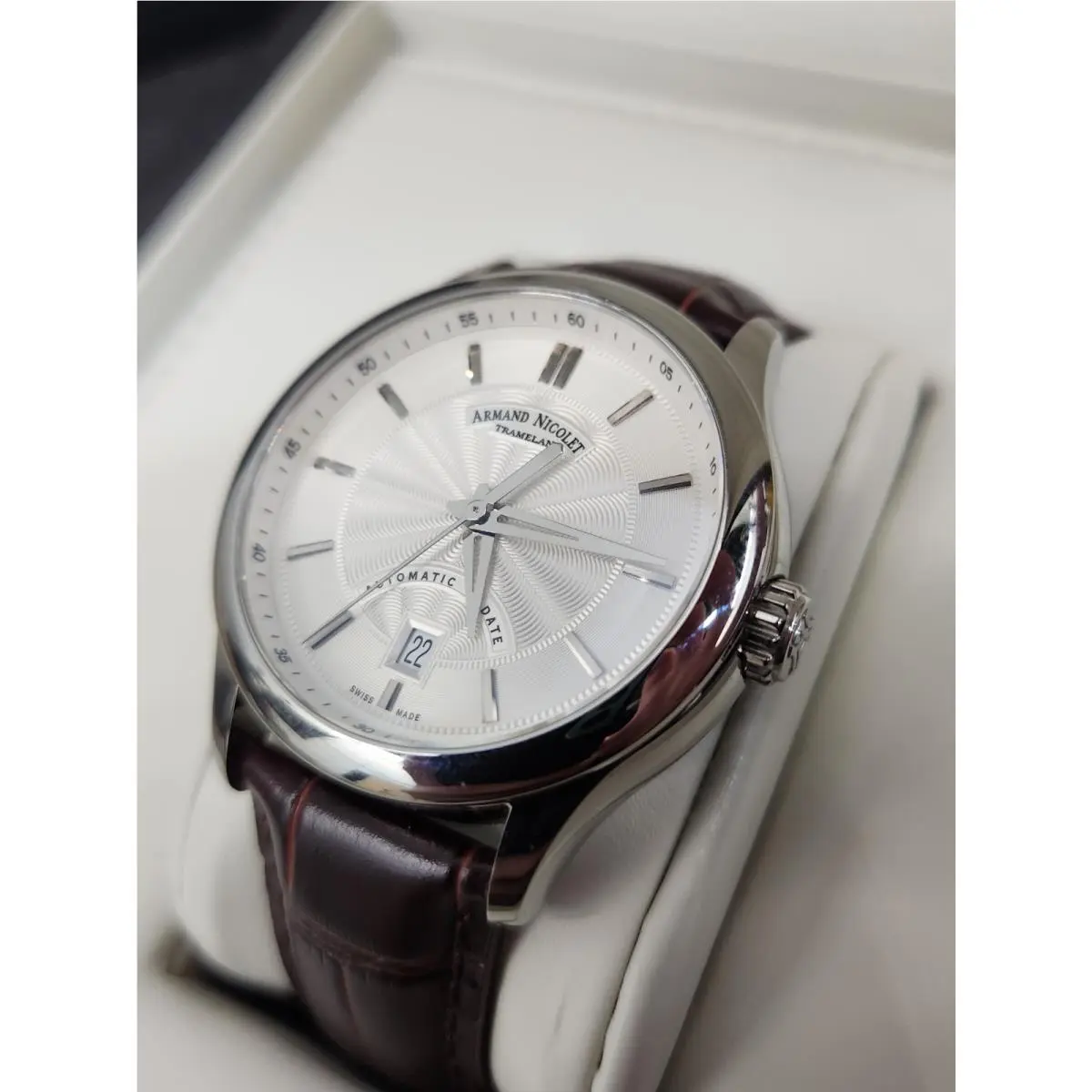 Armand Nicolet Tramelan AN-840-65082 Automatic Date 40mm Watch w/ Box