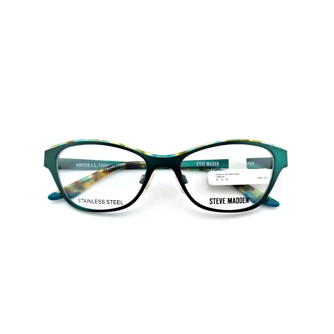 Steve Madden Fuused Teal Women Designer Full Rim Eyeglasses Frames 49-16-130