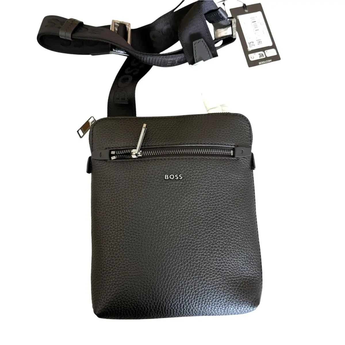 Morval All Leather Zip Env_o Bag 50517985 Black by Hugo Boss
