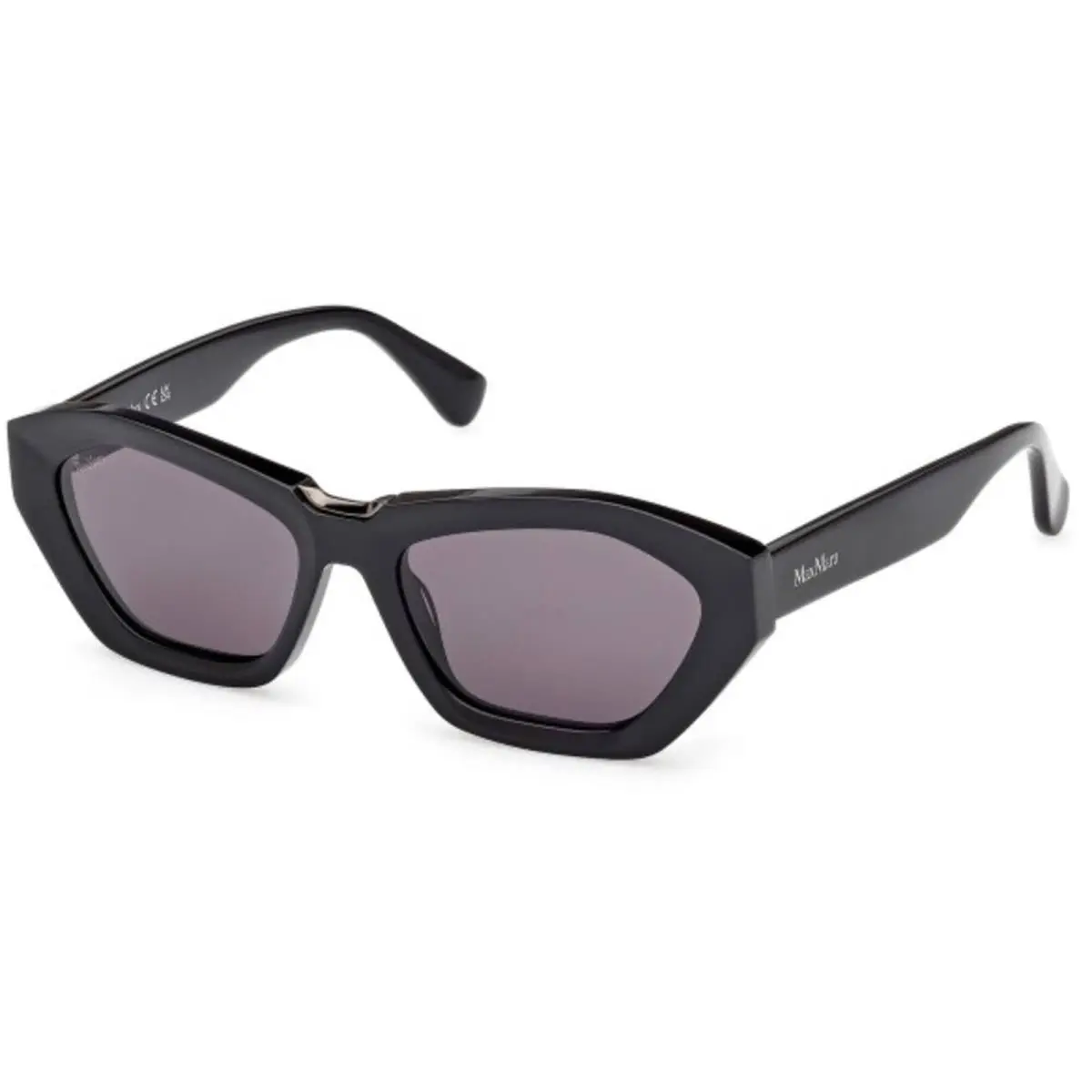Women`s Sunglasses Shiny Black Acetate Cat Eye Full Rim MM0169 5401A by Max Mara