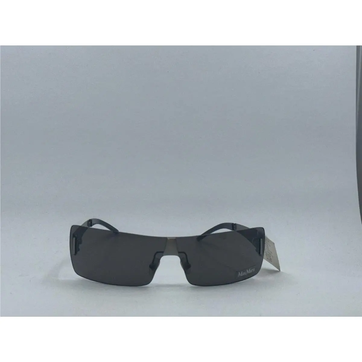 Maxmara MM 277/S Sunglasses Gray Black Rimless Shield Vintage Archive by Max Mara