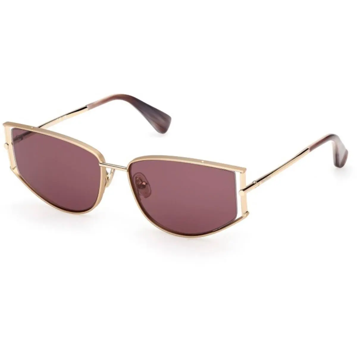 Women`s Sunglasses Shiny Pale Gold Metal Oval Full Rim MM0141 5832Y by Max Mara
