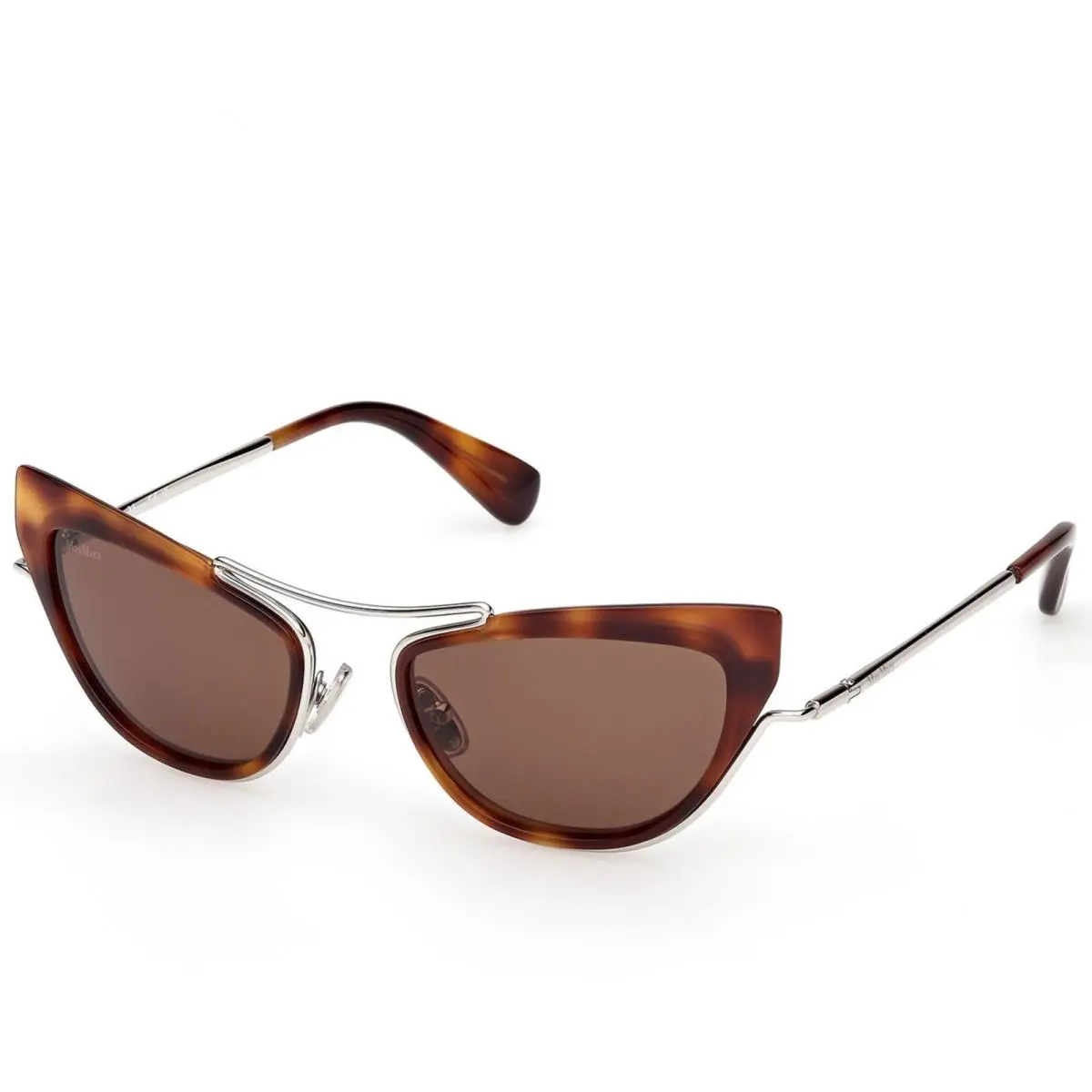 Women`s Sunglasses Dark Havana Acetate/metal Cat Eye Frame MM0172 5352E by Max Mara