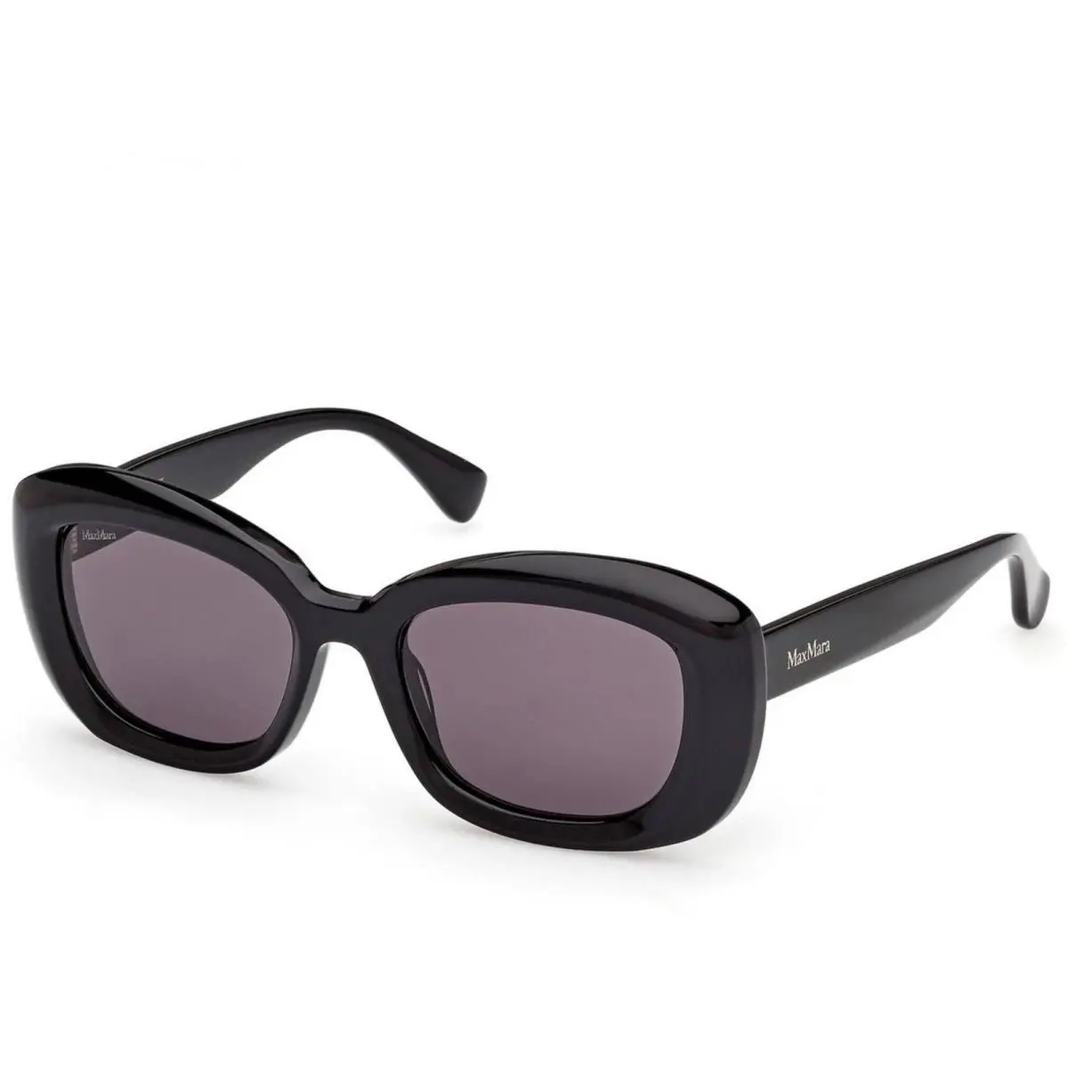 Women`s Sunglasses Shiny Black Acetate Cat Eye Full Rim MM0170 5301A by Max Mara