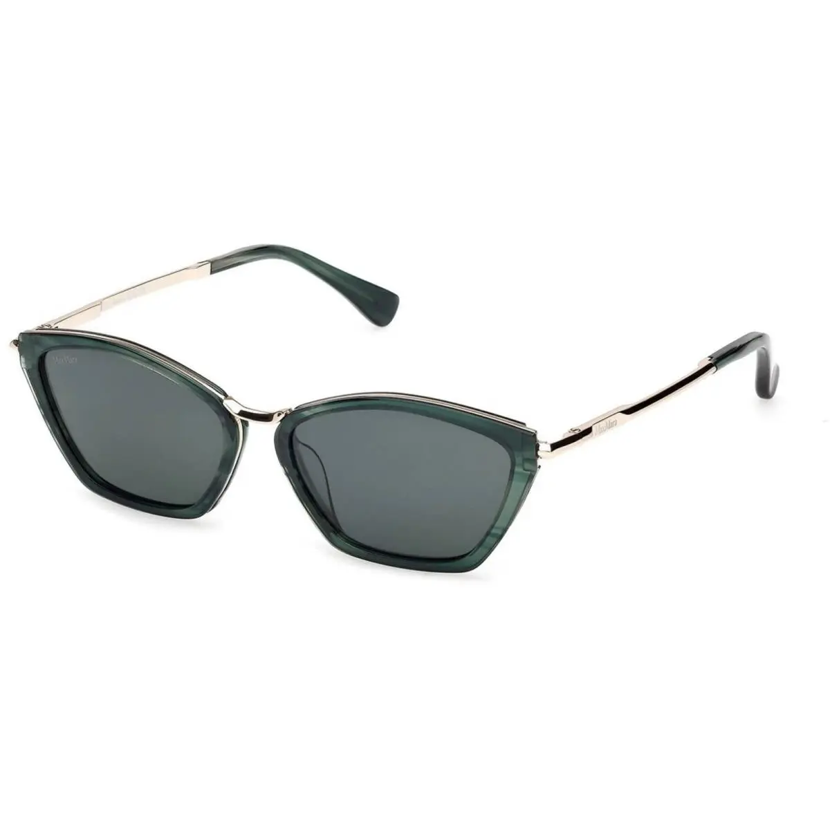 Women`s Sunglasses Shiny Dark Green Metal Cat Eye Frame MM0162 5496N by Max Mara