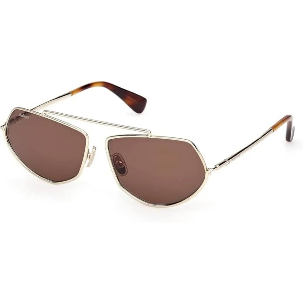 Women`s Sunglasses Gold Metal Geometric Full Rim Frame MM0165 6032E by Max Mara