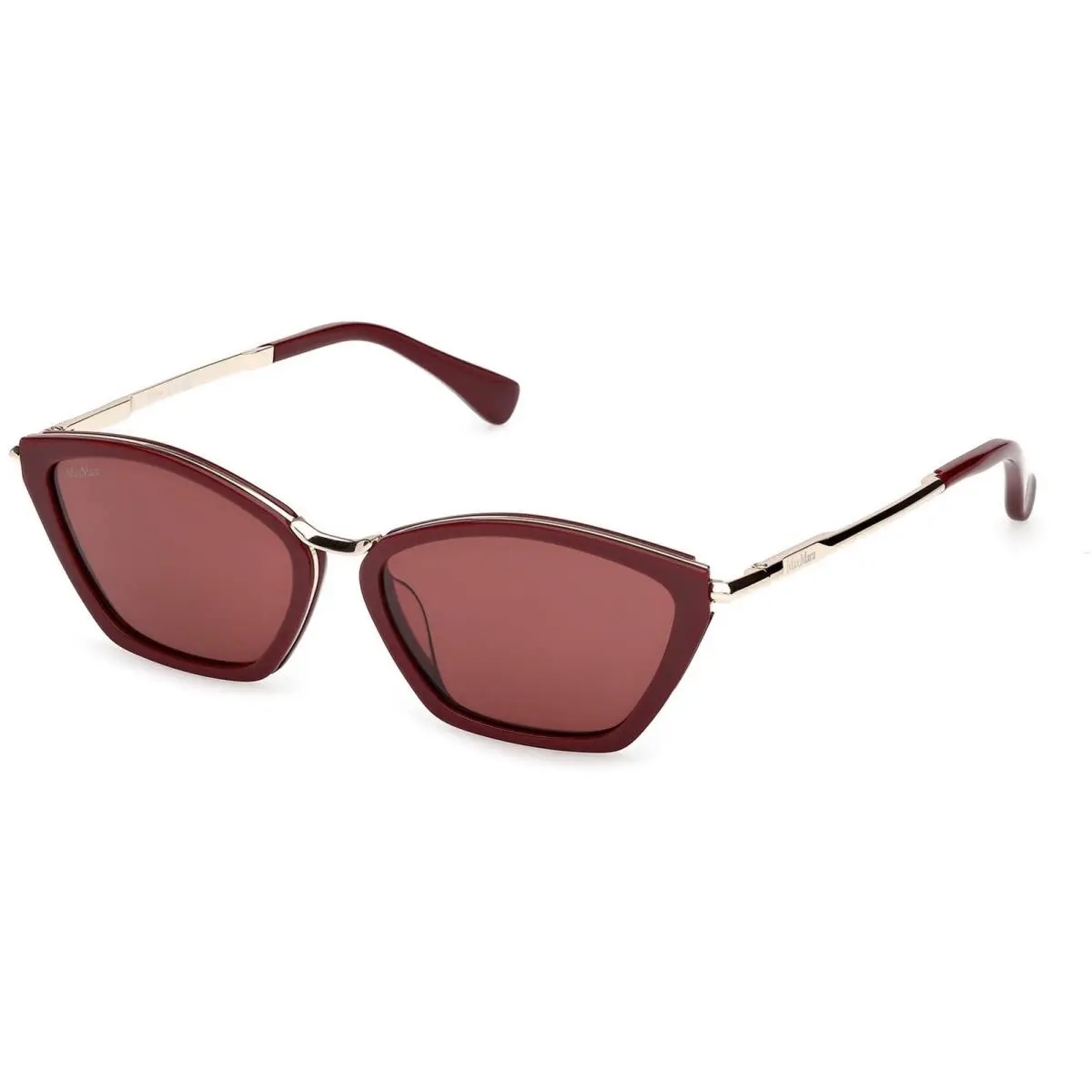 Women`s Sunglasses Shiny Bordeaux Metal Cat Eye Full Rim MM0162 5469S by Max Mara