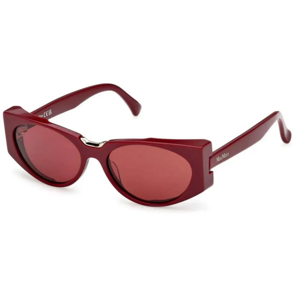 Women`s Sunglasses Shiny Bordeaux Acetate Cat Eye Frame MM0160 5469S by Max Mara