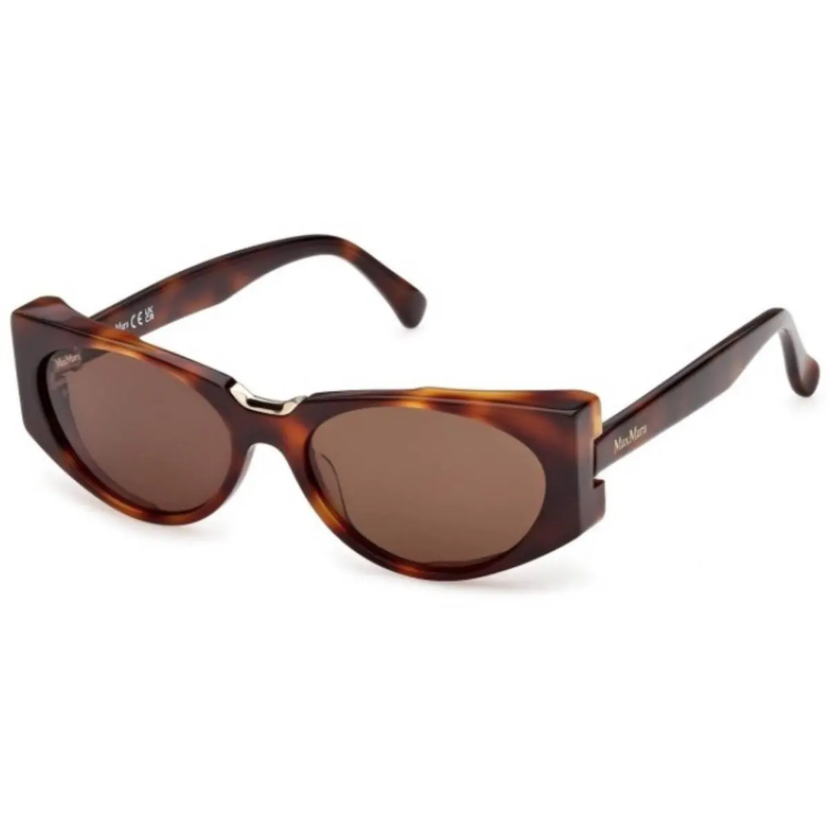 Women`s Sunglasses Dark Havana Acetate Cat Eye Full Rim MM0160 5452E by Max Mara