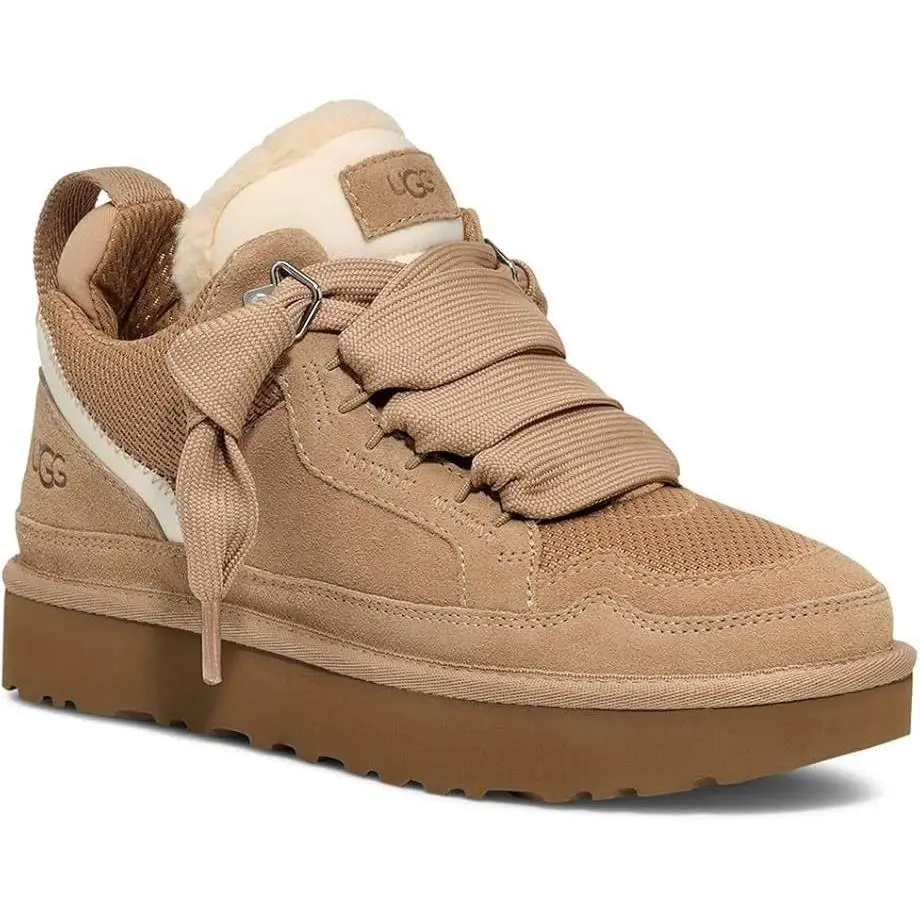 Ugg Lowmel 1144032-SAN Sneakers Womens US 5 Sand Suede Wool Lined Shoes RHS9126