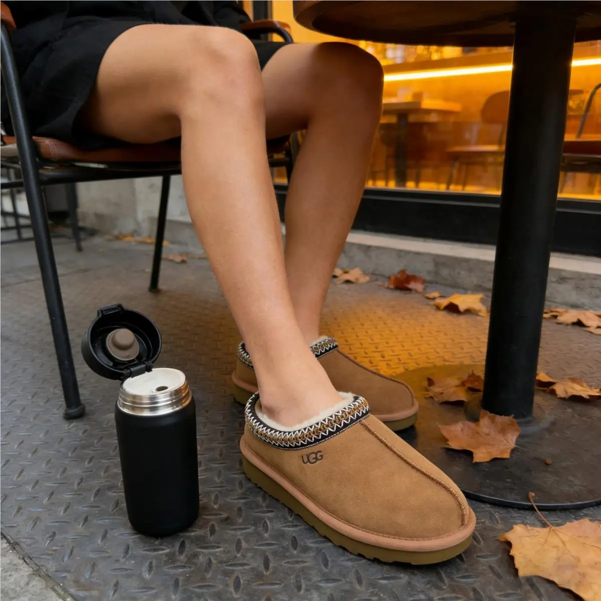Ugg Tasman II Chestnut Suede Slip-on Slippers Women`s Winter Shoes
