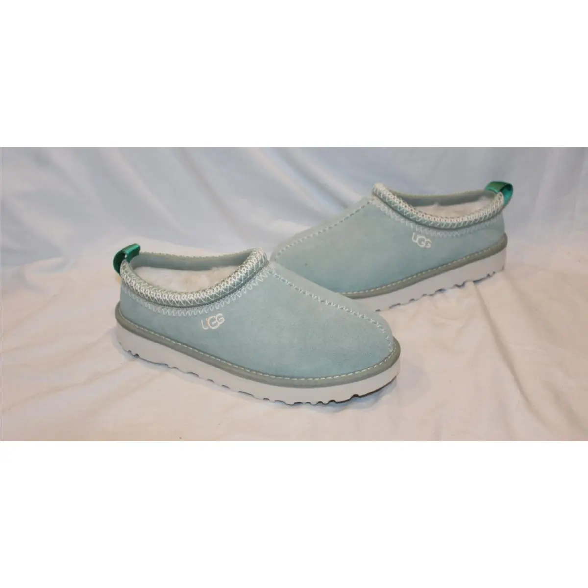 Ugg Women`s Tasman Suede Shearling Lined Clog Slippers Artichoke US 9