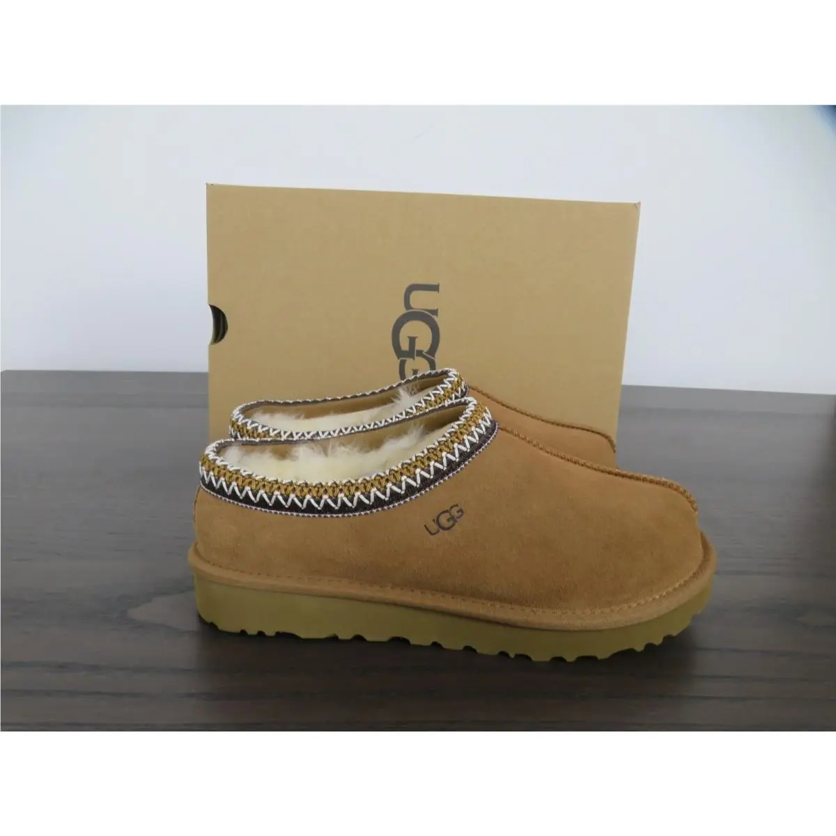 Ugg Tasman II Chestnut Shoes Slippers Sandals Womens 6.5 Shearling Lined Slip On
