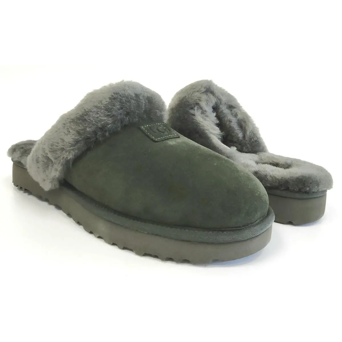 Ugg Cozy Slipper Women`s Suede Sheepskin Slip On Shoes in Forest Night Size 10
