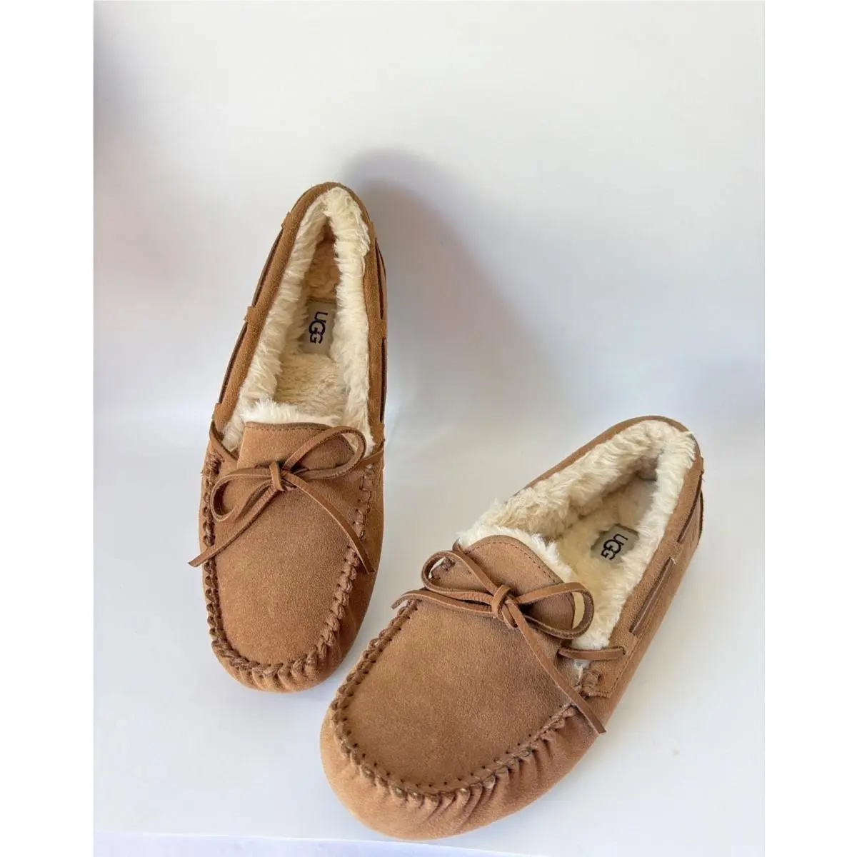 Ugg Olsen Chestnut Slippers Suede Sheepskin Moccasins Shoes Men Size 9