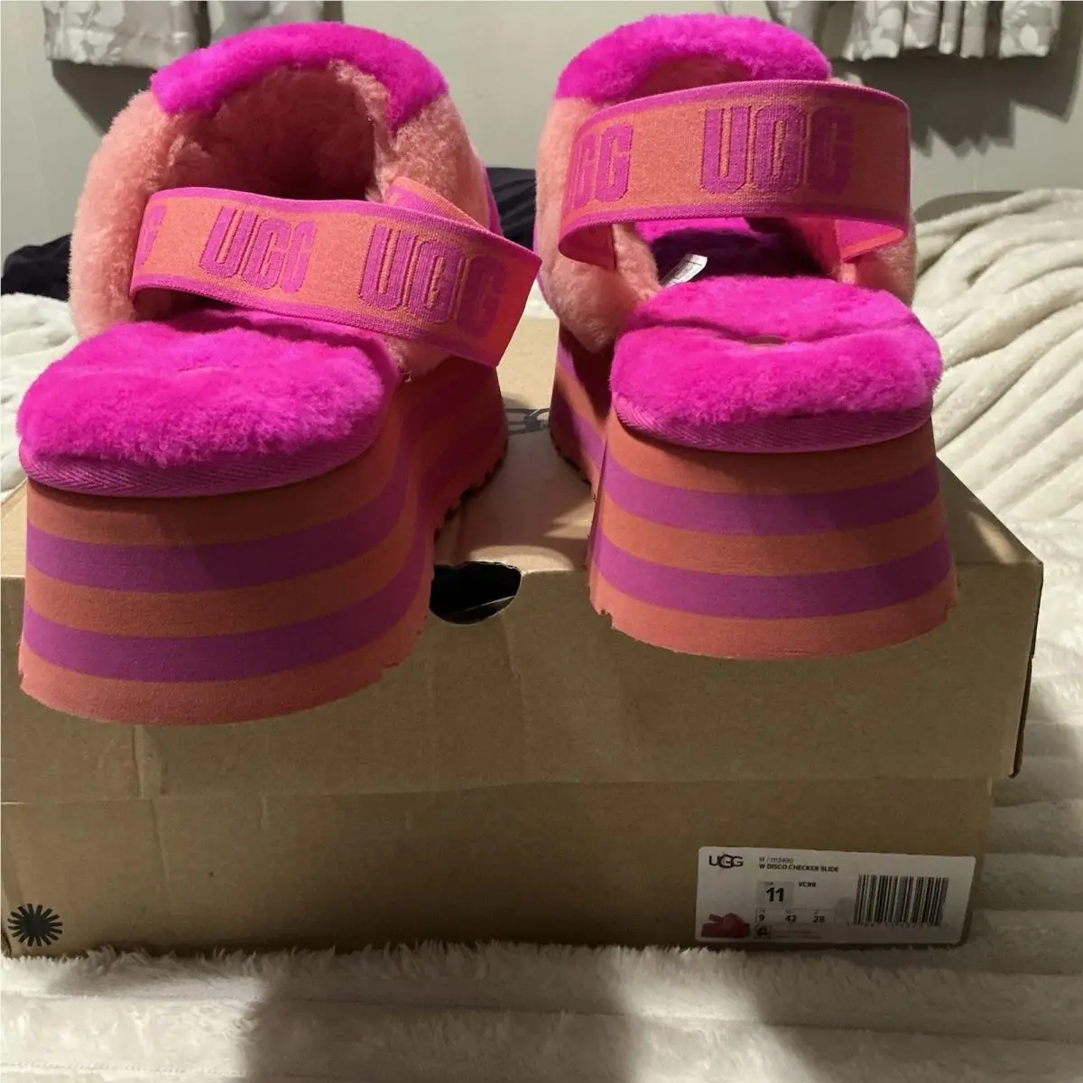 UGG shoes - PRIDE DISCO CHECKERS - PRIDE DISCO CHECKERS - Coral / Rock Rose / Pink, Manufacturer: Coral / Pink 4