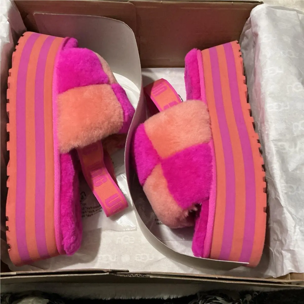 UGG shoes - PRIDE DISCO CHECKERS - PRIDE DISCO CHECKERS - Coral / Rock Rose / Pink, Manufacturer: Coral / Pink 9