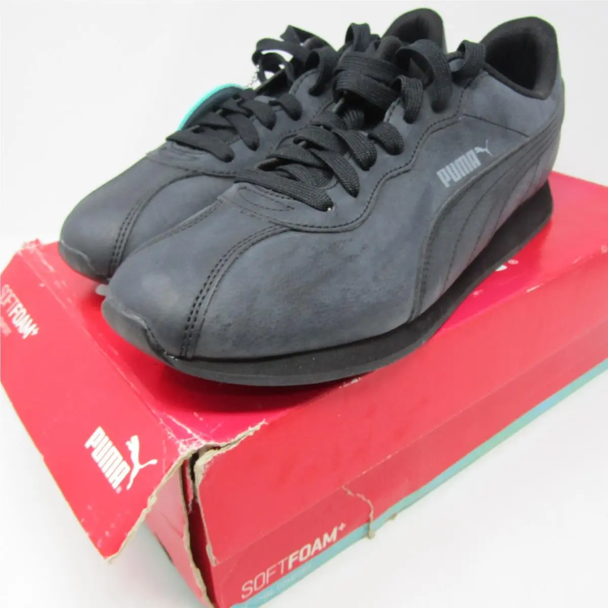Turin II Softfoam+ Men`s US 11.5 Shoes Black Lace Up Sneakers by Puma