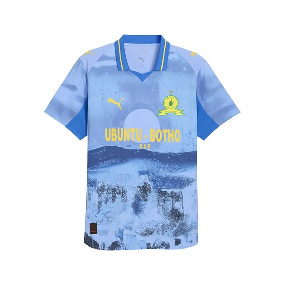 X Kidsuper Mamelodi Sundowns Collared Short Sleeve Authenti X Kidsuper Mamelodi Sundowns Collared Short Sleeve Soccer Jersey by Puma