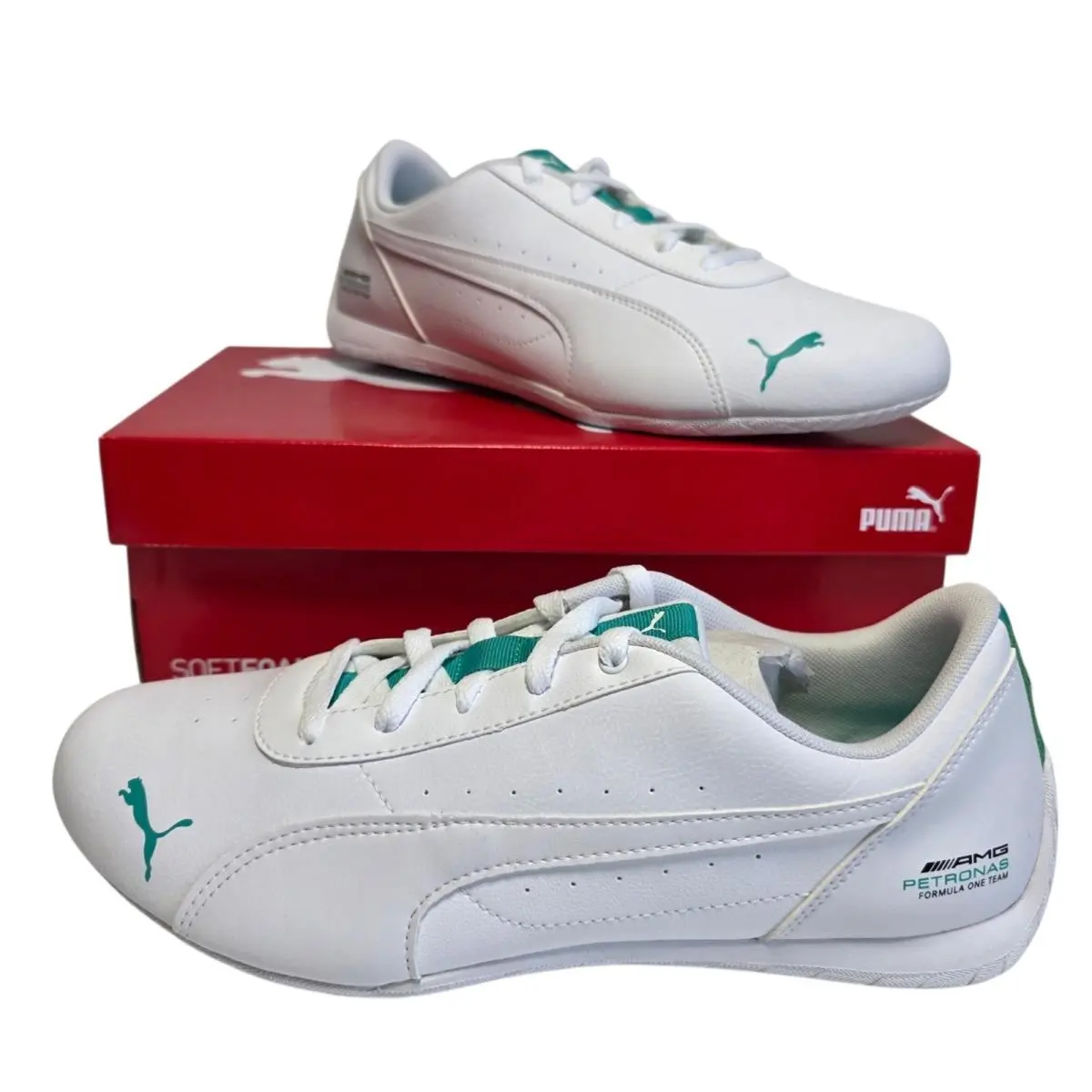 Mercedes Amg Petronas F1 Neo Cat Men`s 11.5 White Teal Driving Shoes by Puma