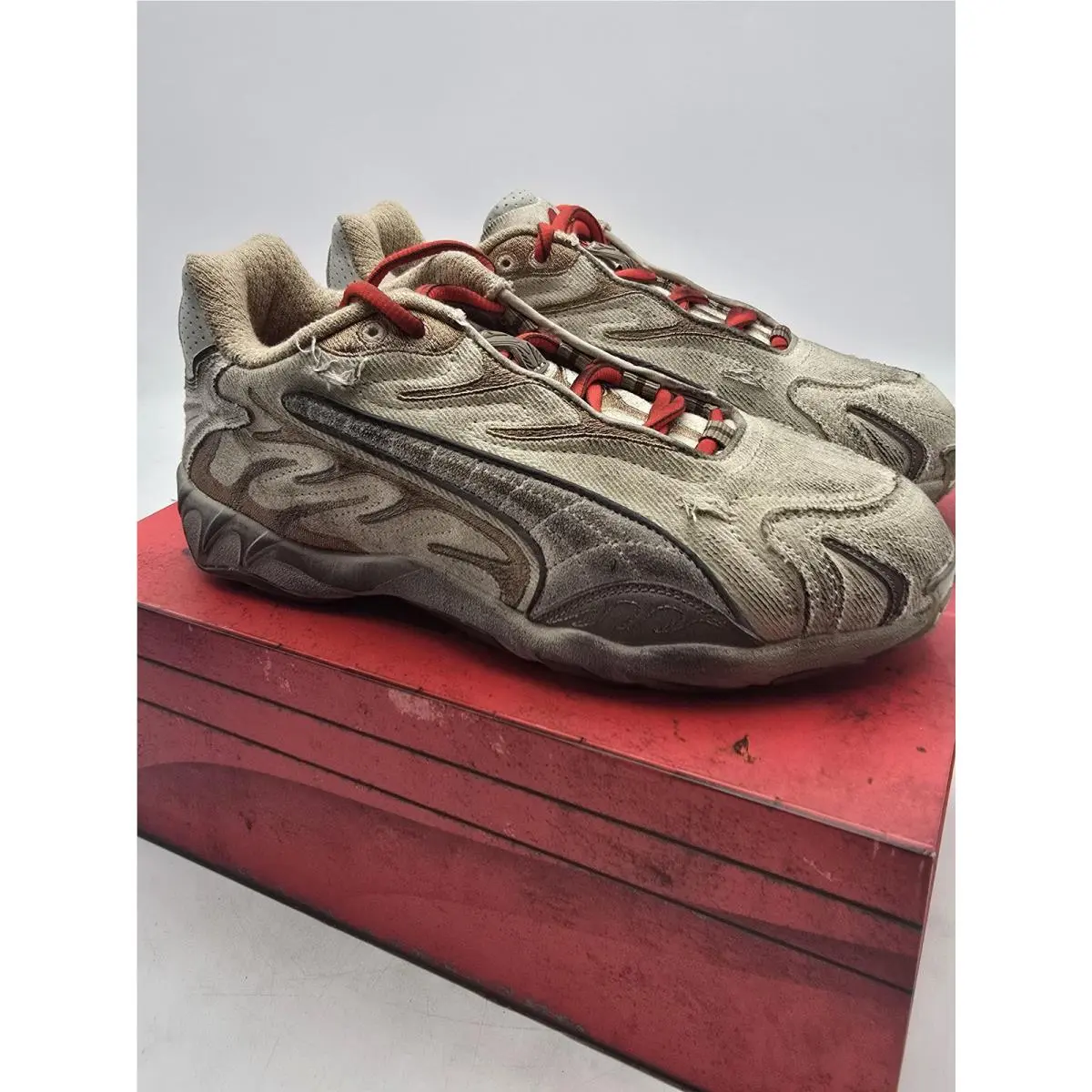 A$ap Rocky Inhale Distressed Canvas Shoes Mens Size 5.5 Beige Sneaker by Puma