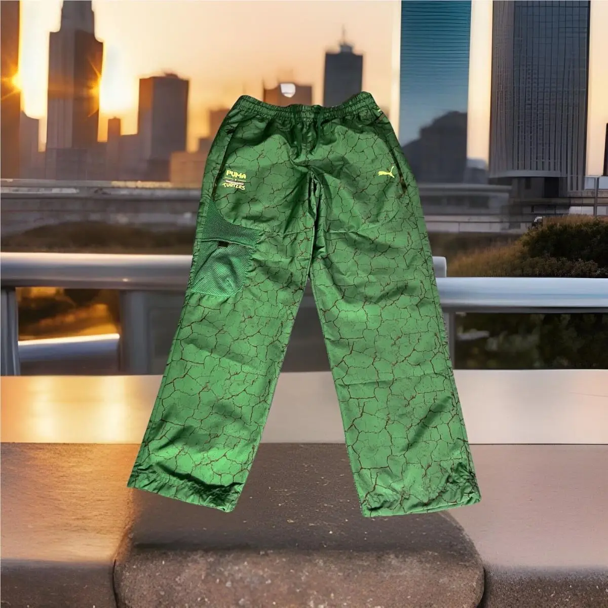 Puma Hopps Ninja Turtles Cargo Pants Small Baggy Tmnt Windbreaker Oversized
