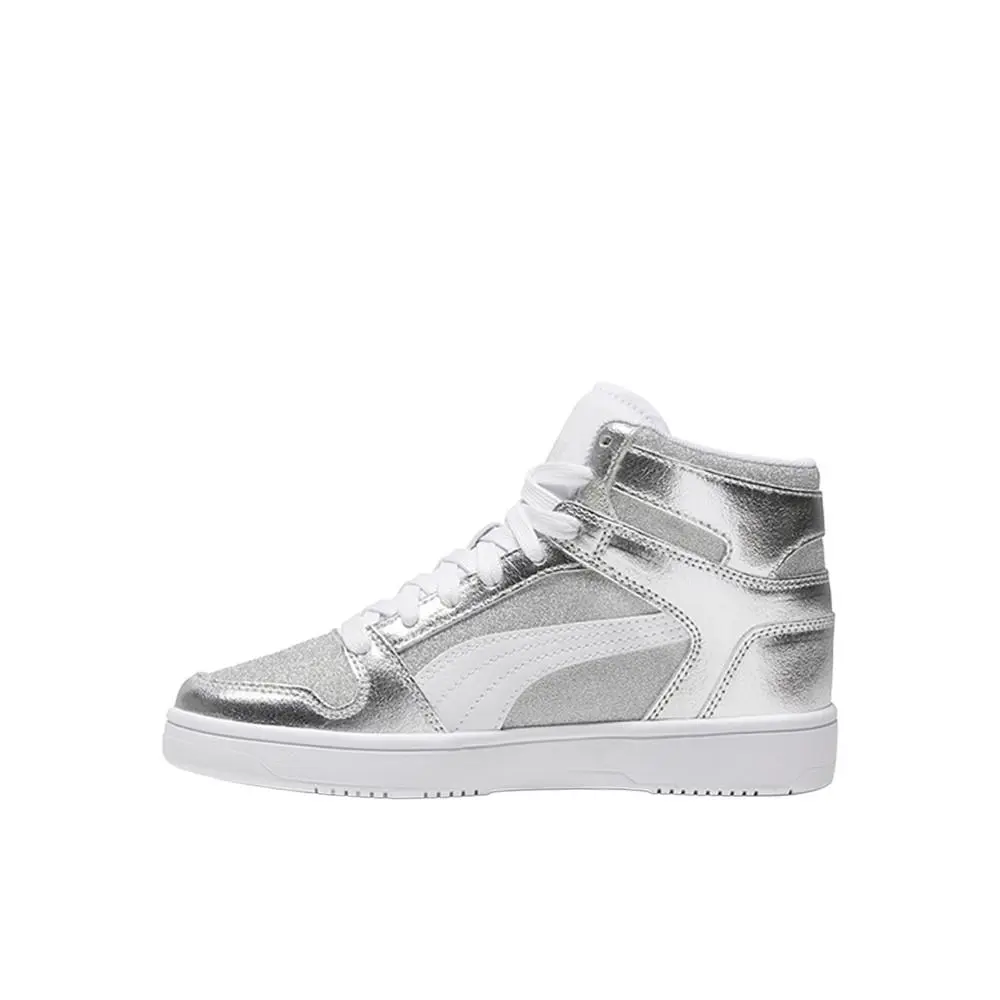 Puma shoes - PUMA Rebound Layup Glitz Plus Lace Up  Youth - 40656401 - Silver (UPC: 198555874389) 1