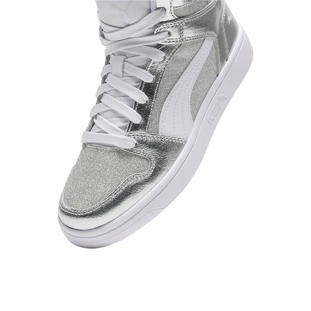Puma shoes - PUMA Rebound Layup Glitz Plus Lace Up  Youth - 40656401 - Silver (UPC: 198555874389) 4