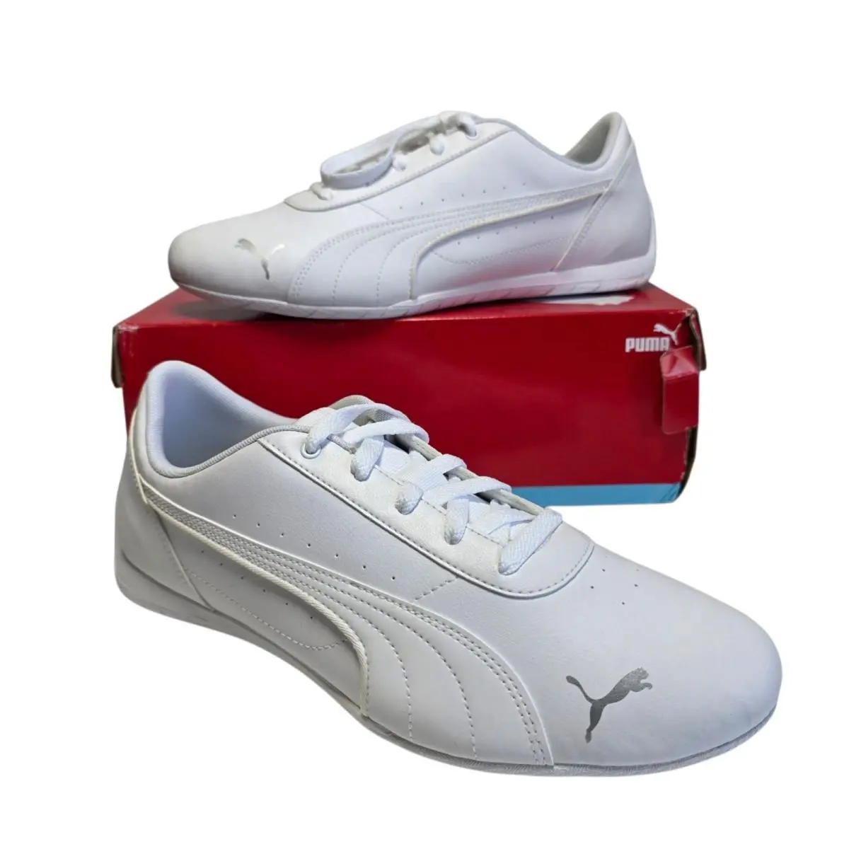 Neo Cat Unlicensed Men`s 11.5 Triple White Low Top Driving Shoes by Puma