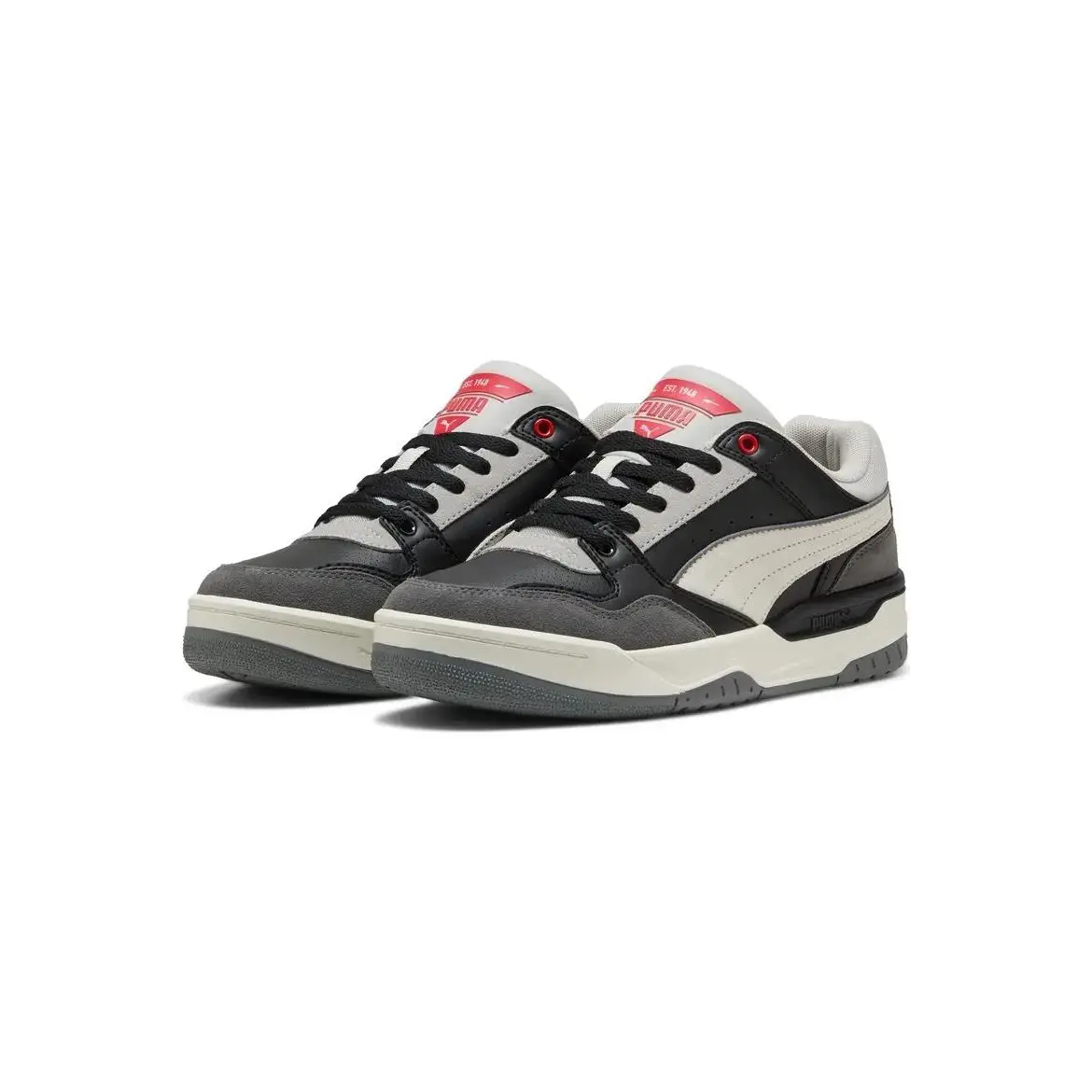 Men Rebound Retro SD Sneaker in Black Cool Dark Gray Red Size 10.5 by Puma